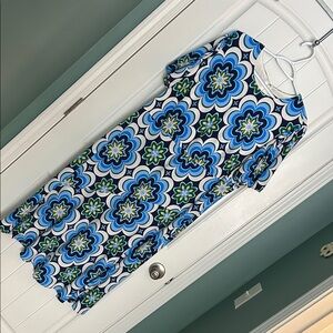 Donna Morgan Vibrant Blue and Green Dress